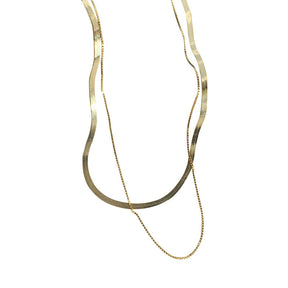 DOUBLE LAYER SNAKE BONE STERLING SILVER NECKLACE