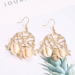 EUROPEAN STARFISH SHELL EARRINGS