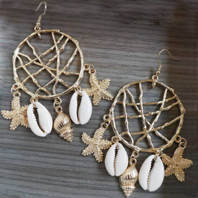 EUROPEAN STARFISH SHELL EARRINGS