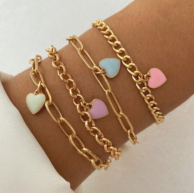 STACKING THICK CHAIN BRACELET SET