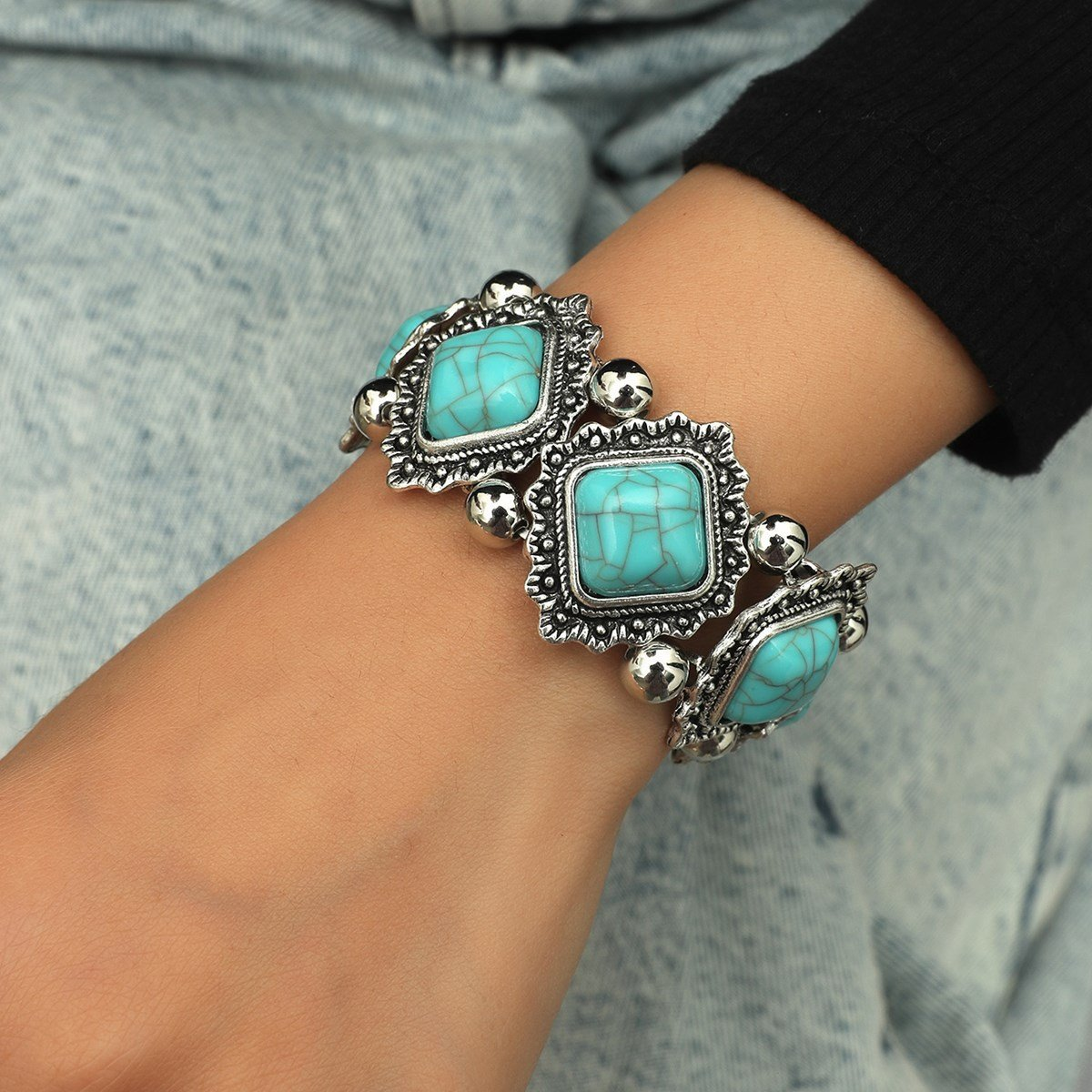 VINTAGE RESIN ELASTIC BRACELET