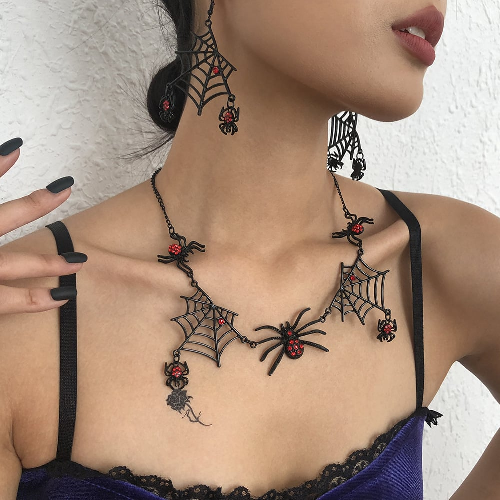 SPOOKY SPIDERWEB JEWELRY SET