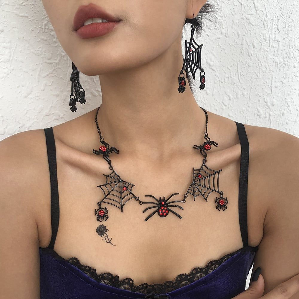 SPOOKY SPIDERWEB JEWELRY SET