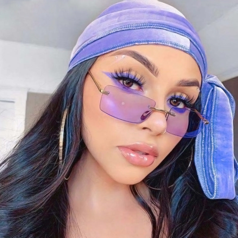 RIMLESS SUNGLASSES WOMEN SQUARE