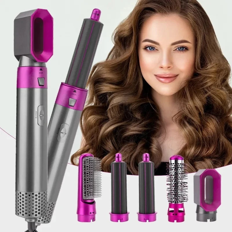 5 in 1 Hair Dryer Hot Comb Set Wet and Dry Professional Curling Iron Hair Straightener Styling Tool Hair Dryer Household